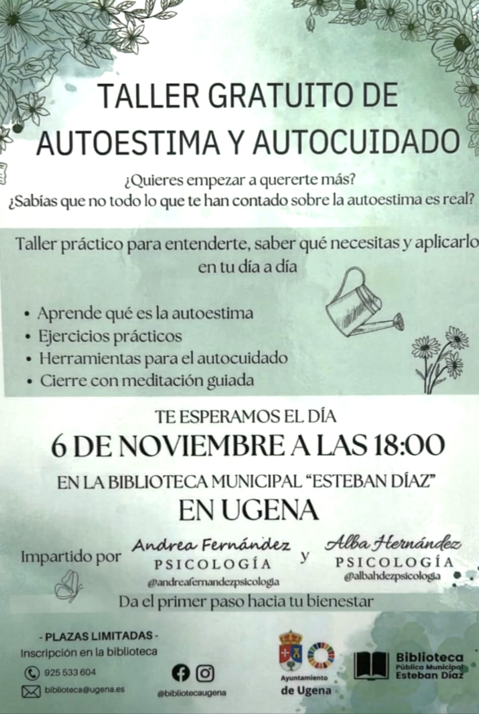 Taller gratuito de autoestima y autocuidado 1º edición