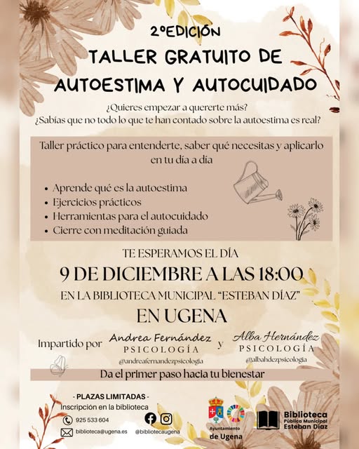 Taller gratuito de autoestima y autocuidado 2º edición